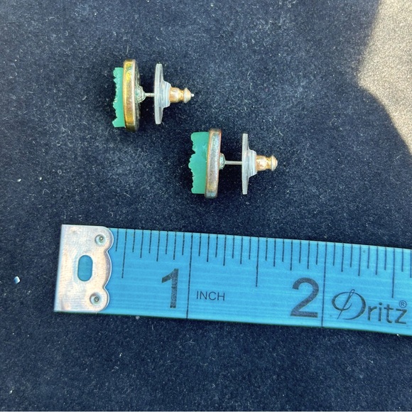 Aventurine Druzy Stone Earrings - Picture 2 of 3